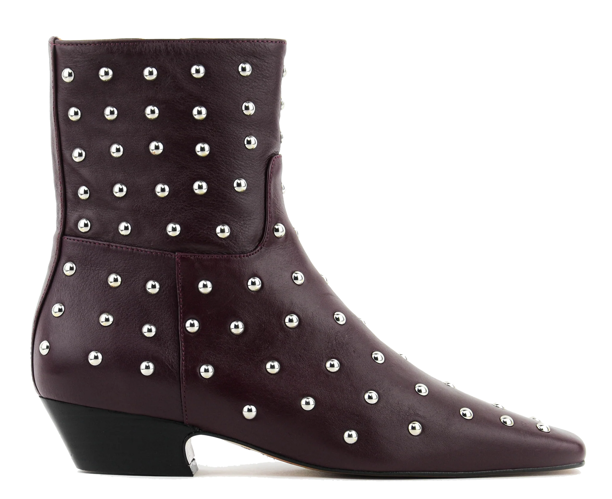 Booties Irene burgundy silver