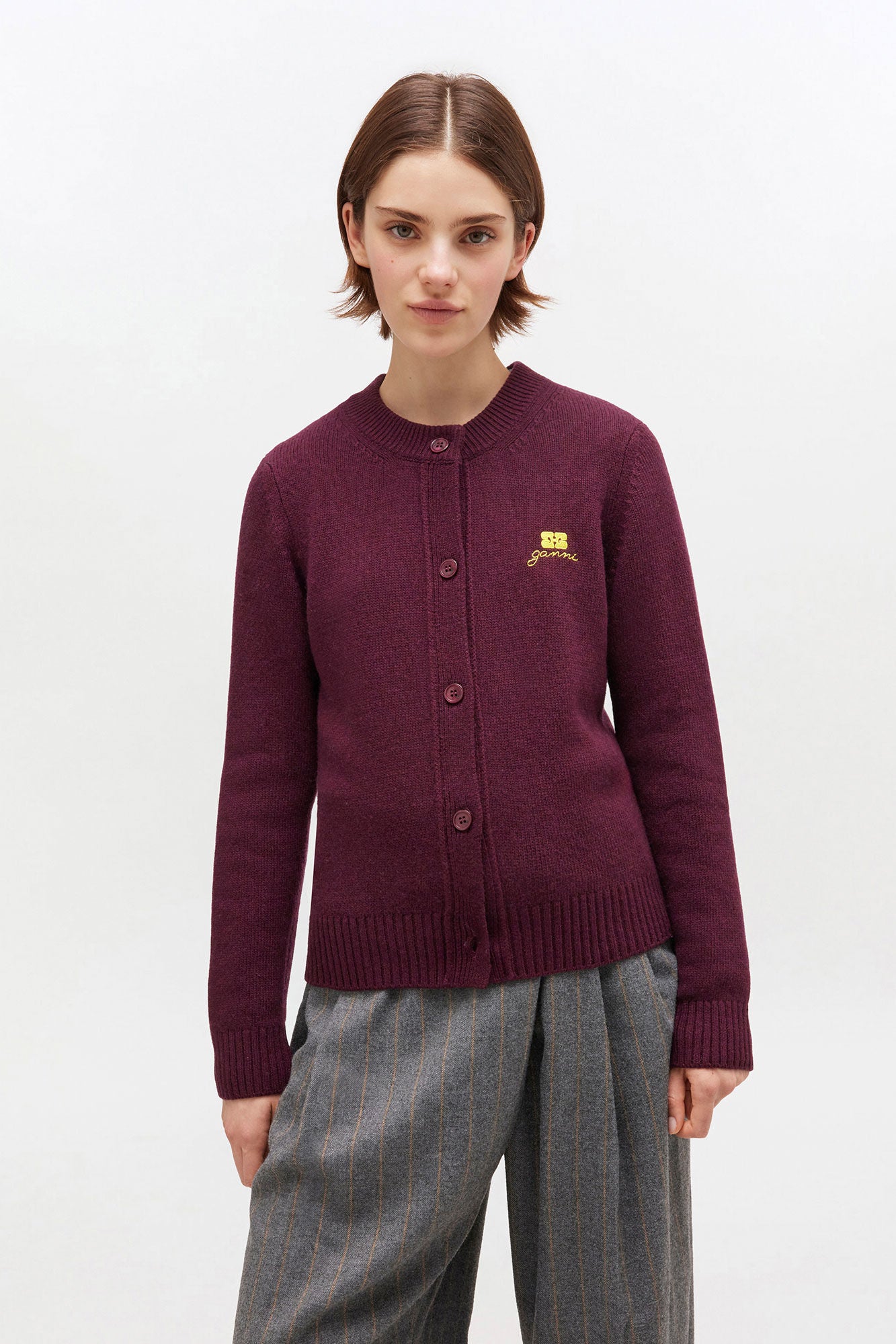 Cardigan logo burgundy