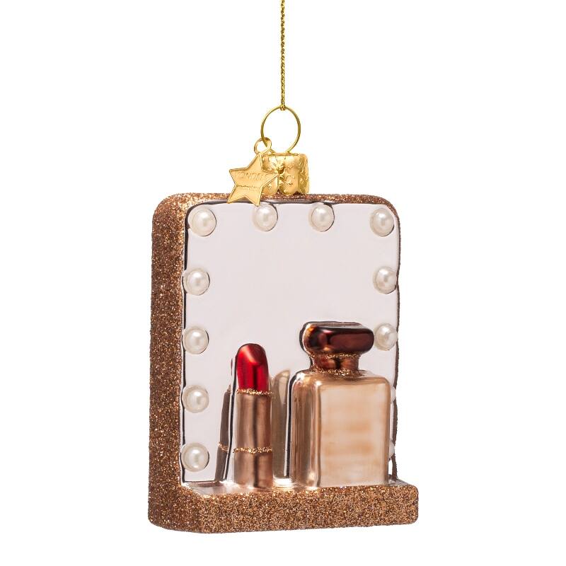 Kersthanger multicolor vanity mirror w/lights H7.5cm