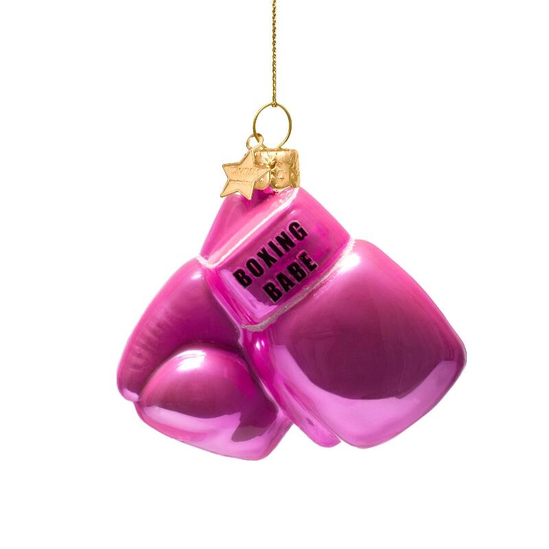 Kersthanger  bubblegum pink boxing glove H8.5cm