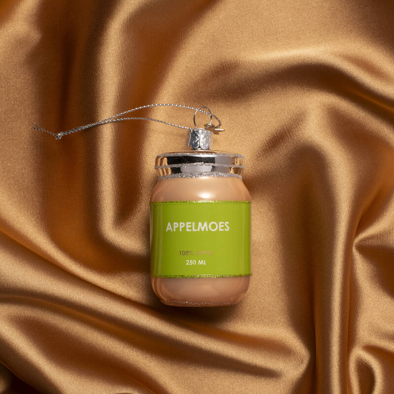 Kersthanger glass appelmoes H7cm