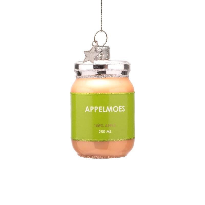 Kersthanger glass appelmoes H7cm
