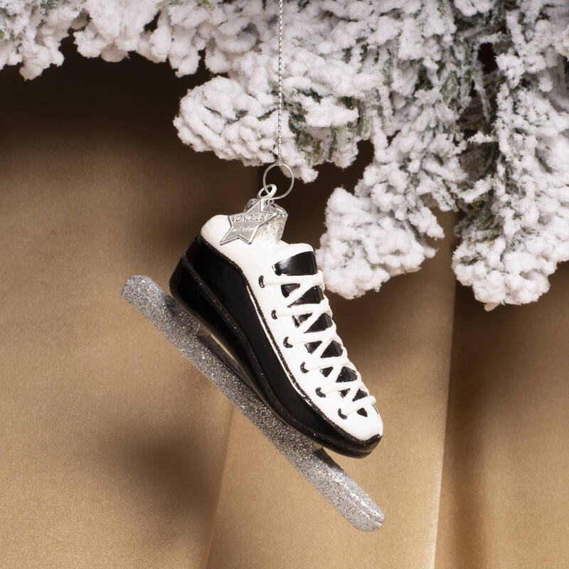 Kersthanger black ice skate H5cm
