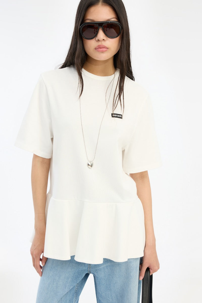 Image of Tee Alina peplum white