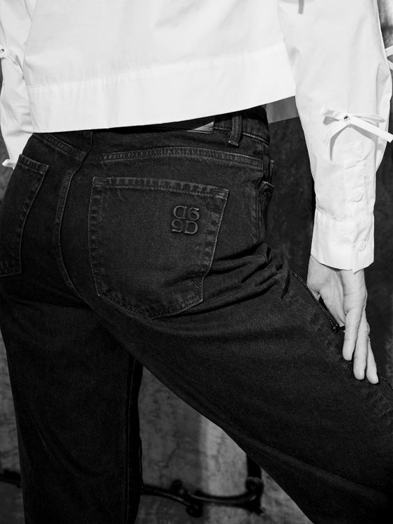 Pants Nuit pearl fringed raven