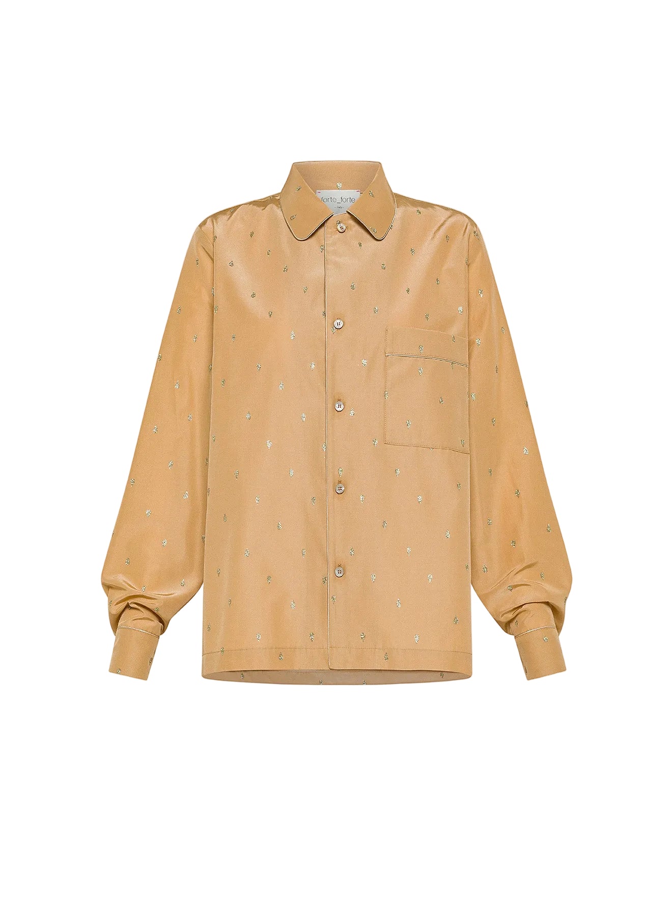 Blouse glitter taffetas pajama shirt