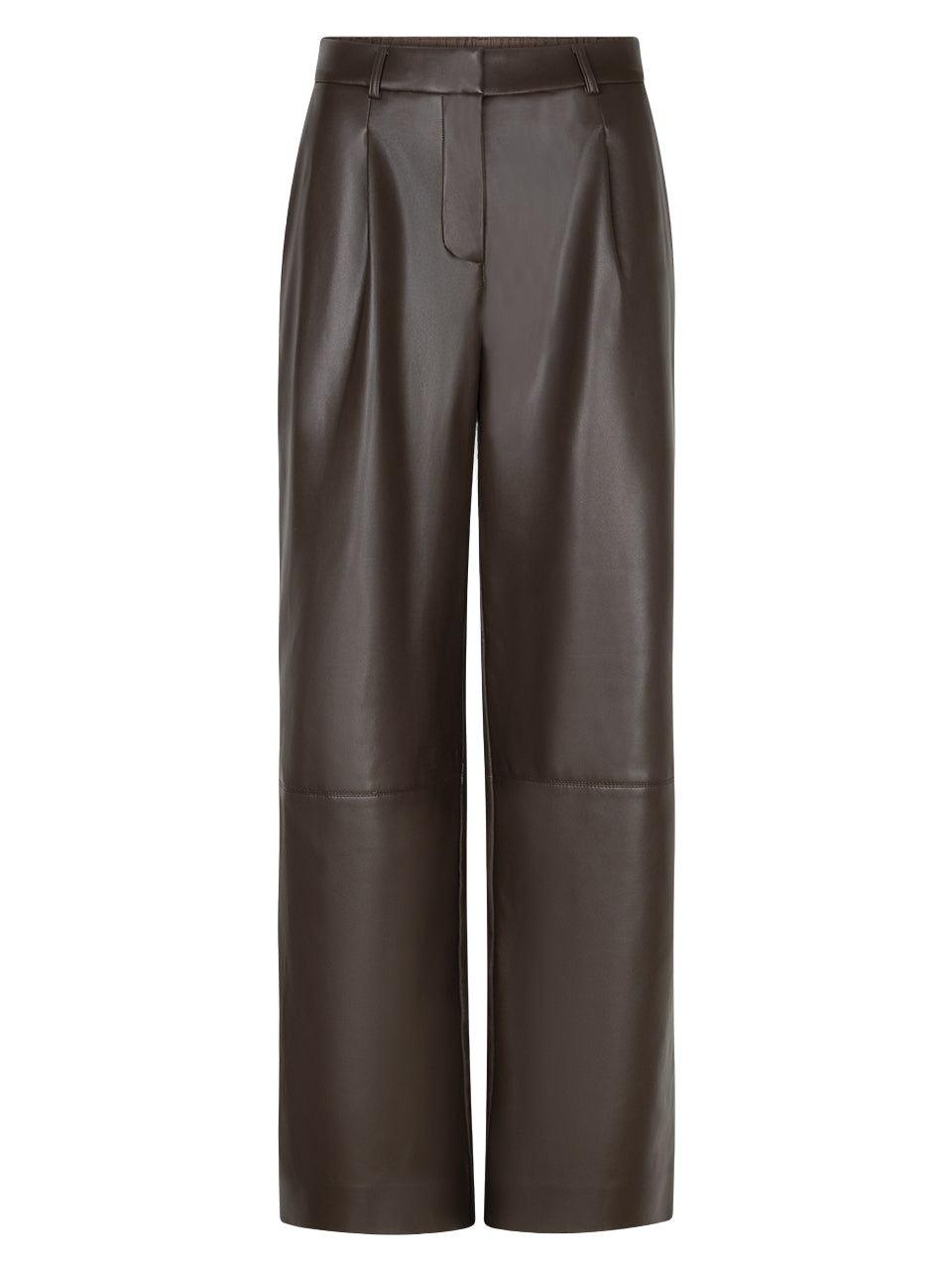 Pants Jules faux leather espresso brown