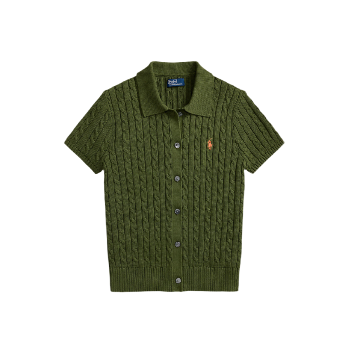 Knit short sleeve olive
