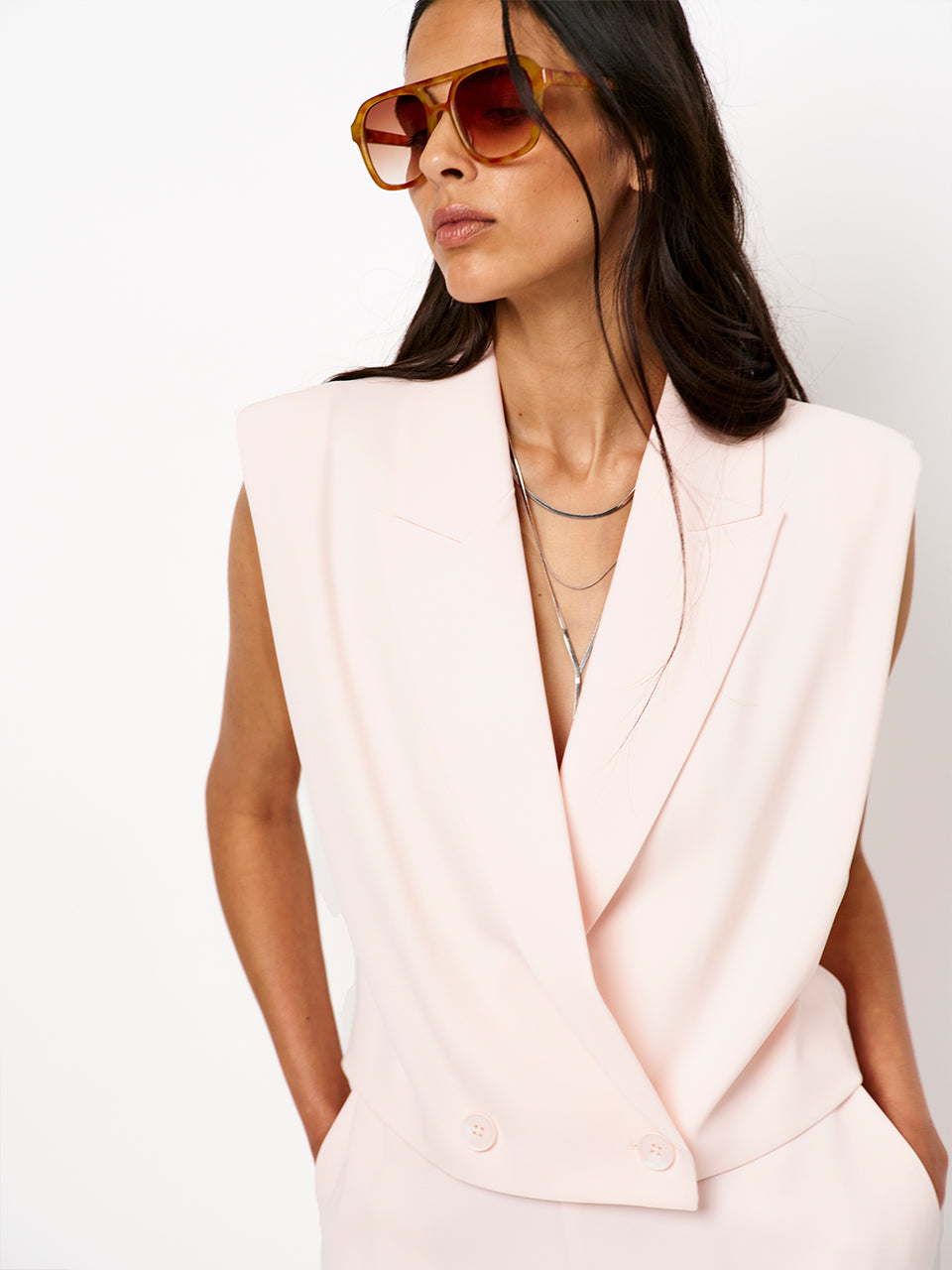 Gilet Jarod feather pink