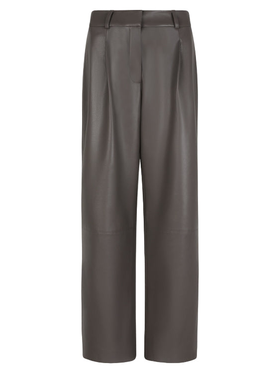 Pants Jules faux leather antique grey