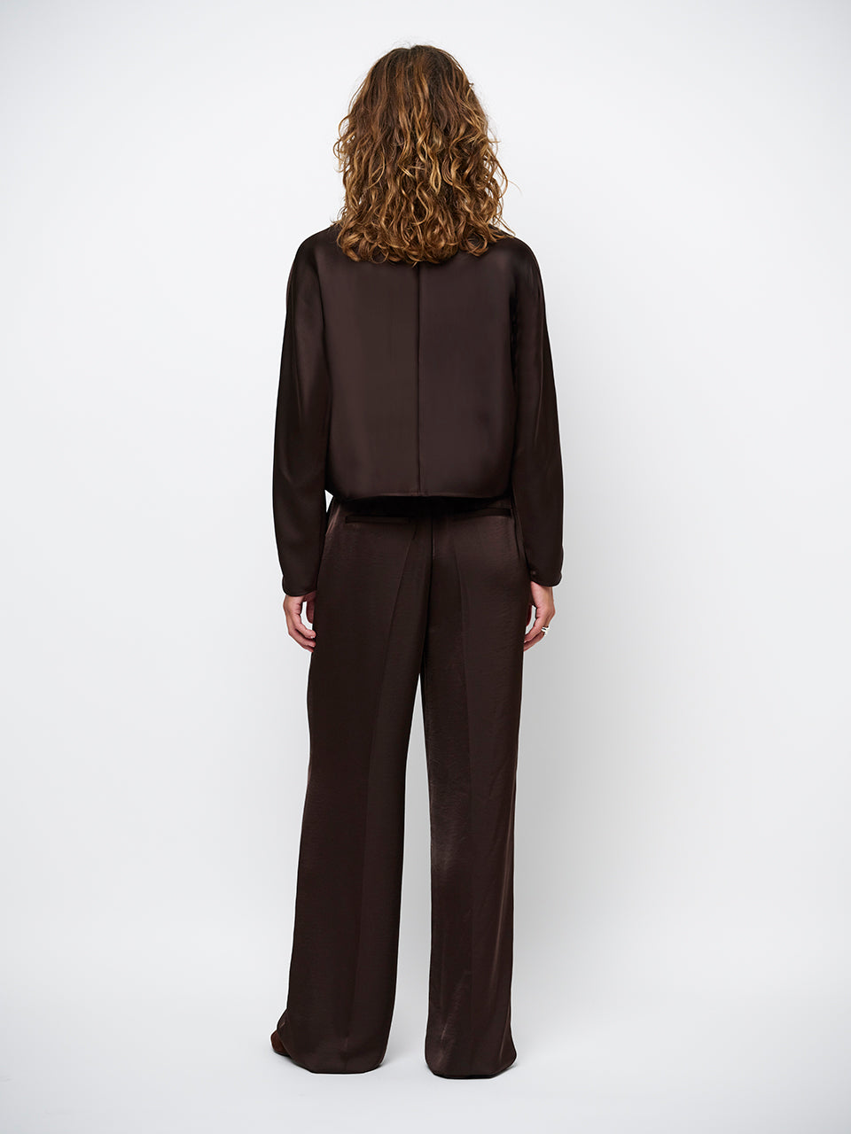 Pants Jules satin expresso brown