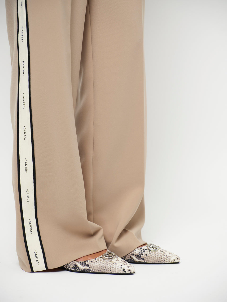 Image of Pants Hush logo stripe sand beige