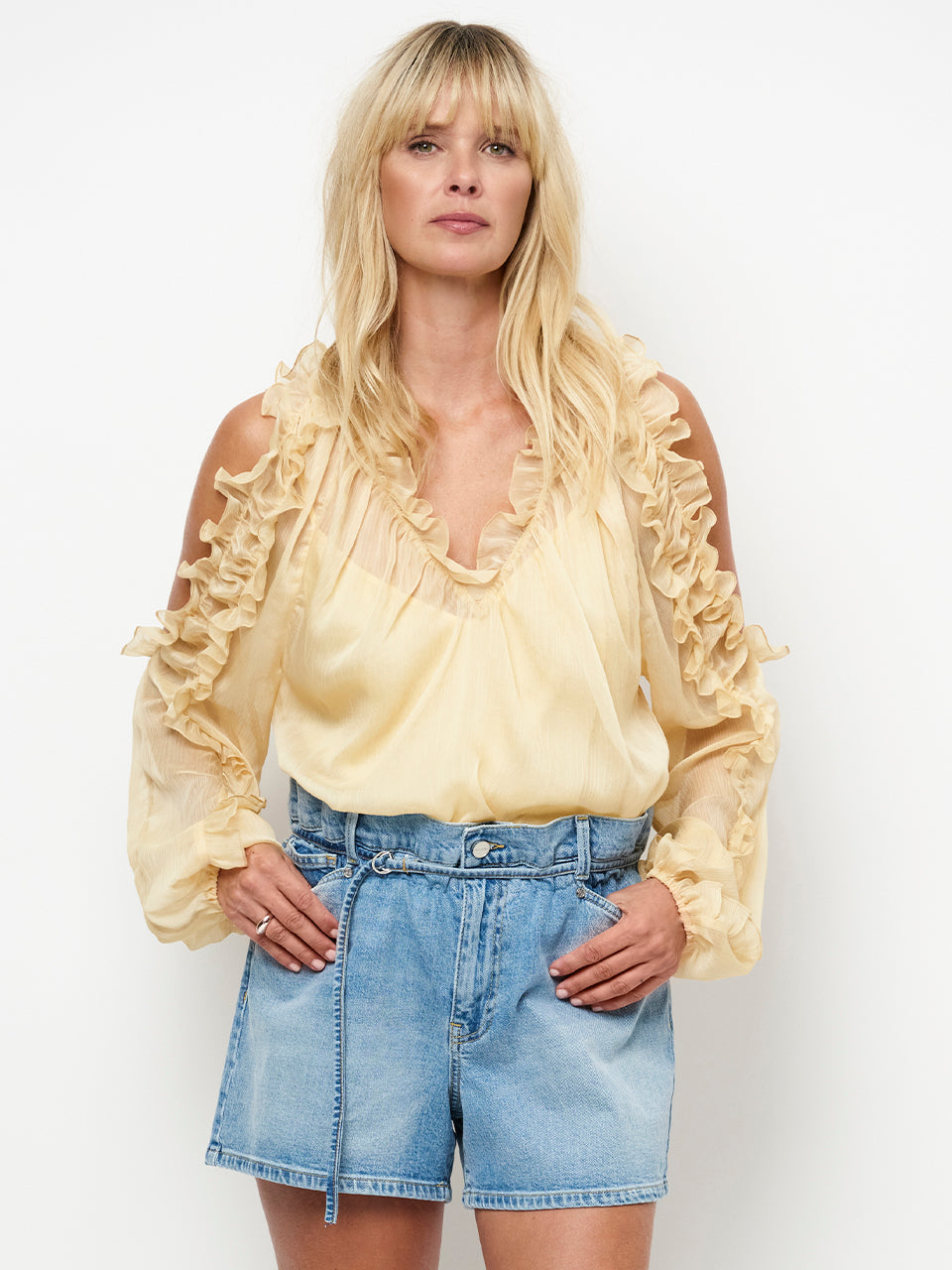 Blouse Harmony boho chiffon yellow