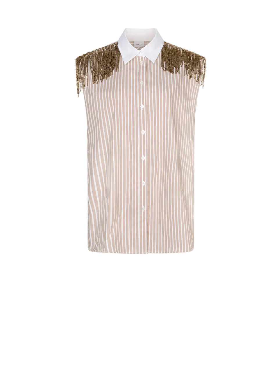 Top Rhobin fringe detail sand beige