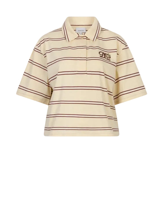 Top Crino embellished stripe yellow