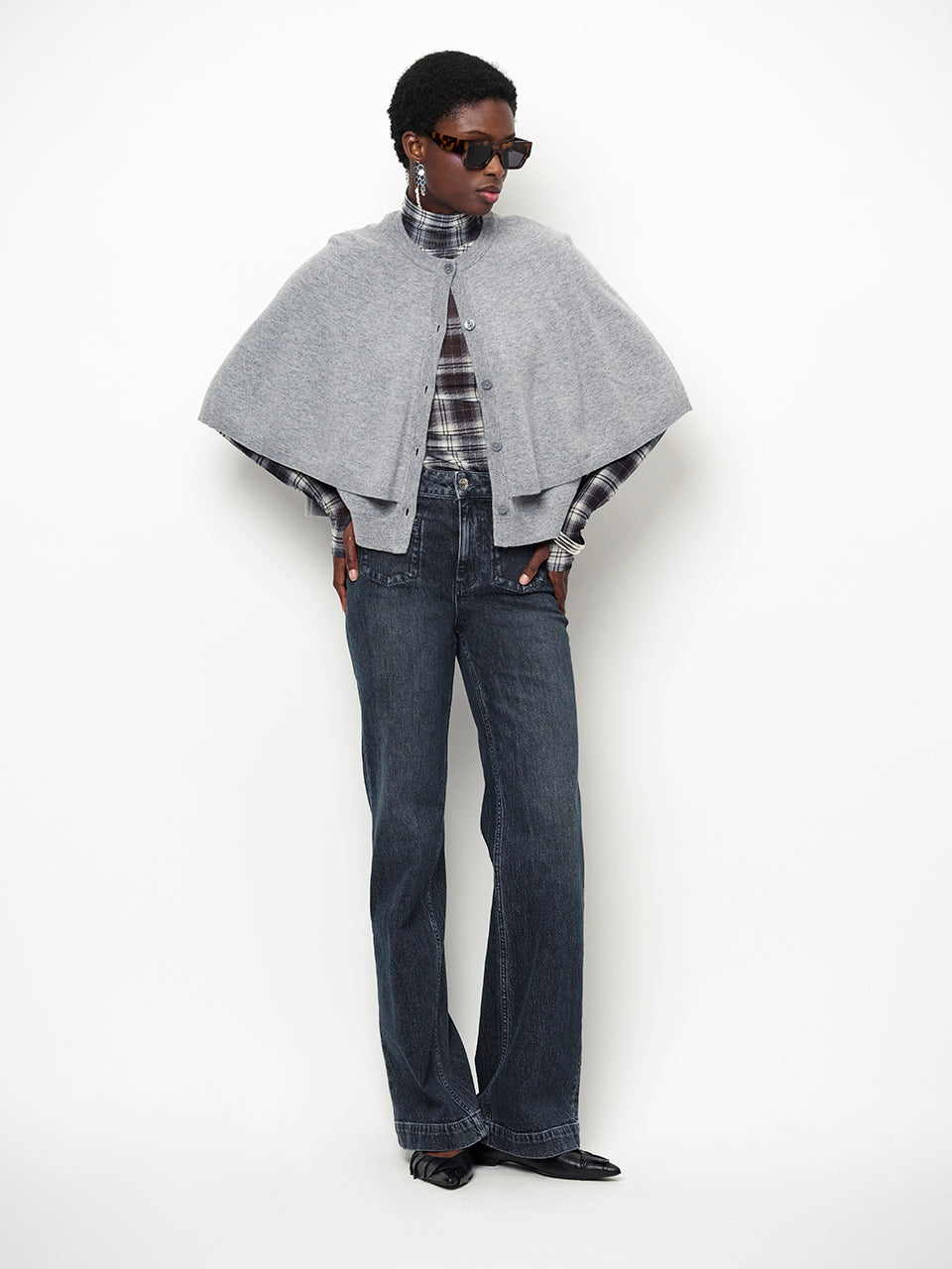 Knit Camyl cape grey