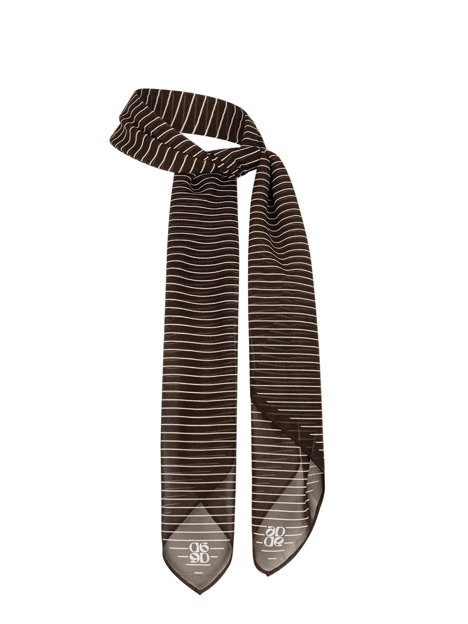 Scarf Pinstripe printed espresso brown