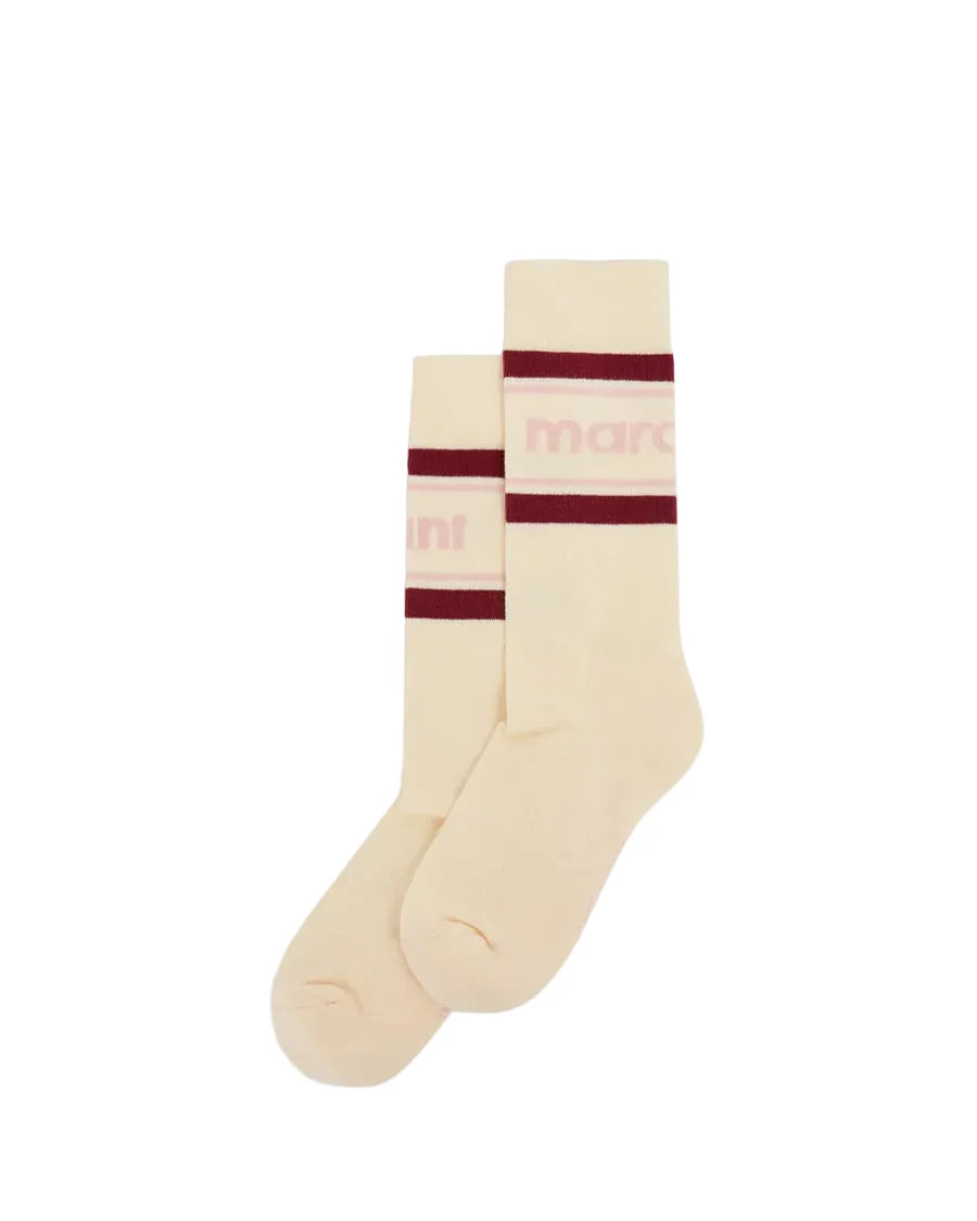 Socks Donna ecru/red