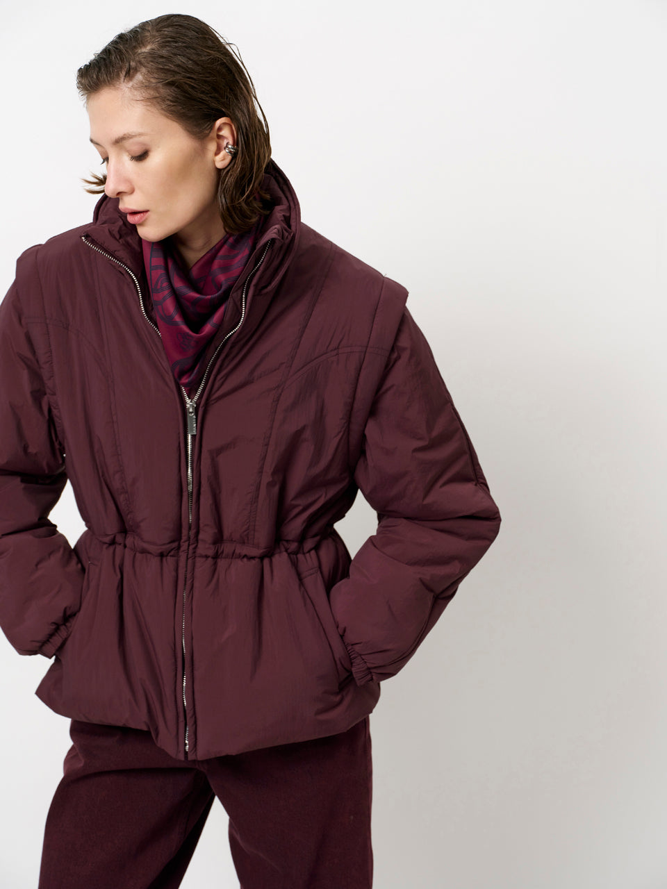 Jacket Blair pubber mulberry red