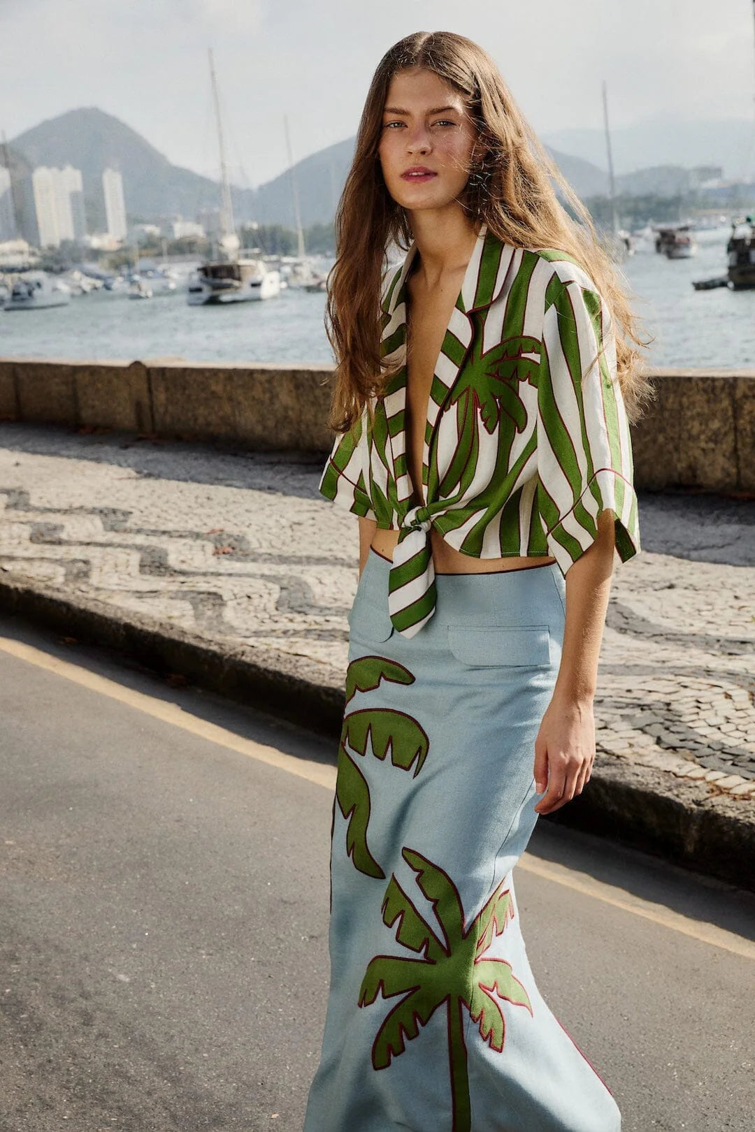 Blouse Spring stripe green