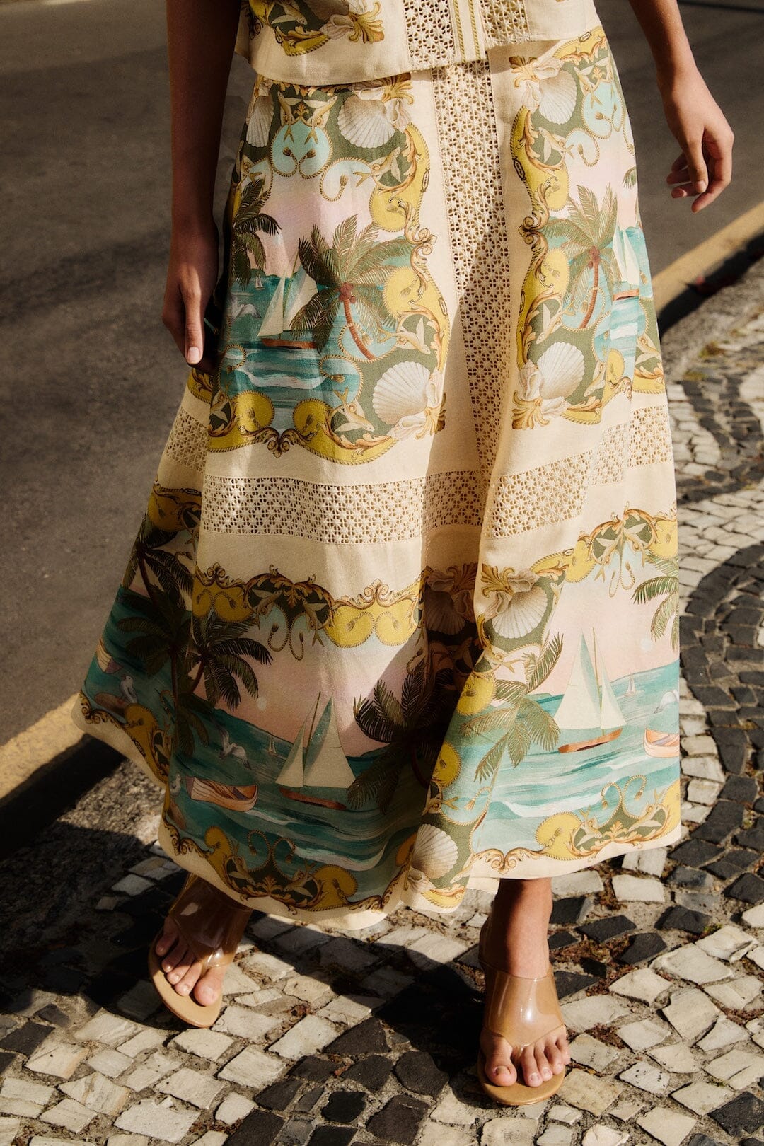 Skirt midi Royal sea multi crochet