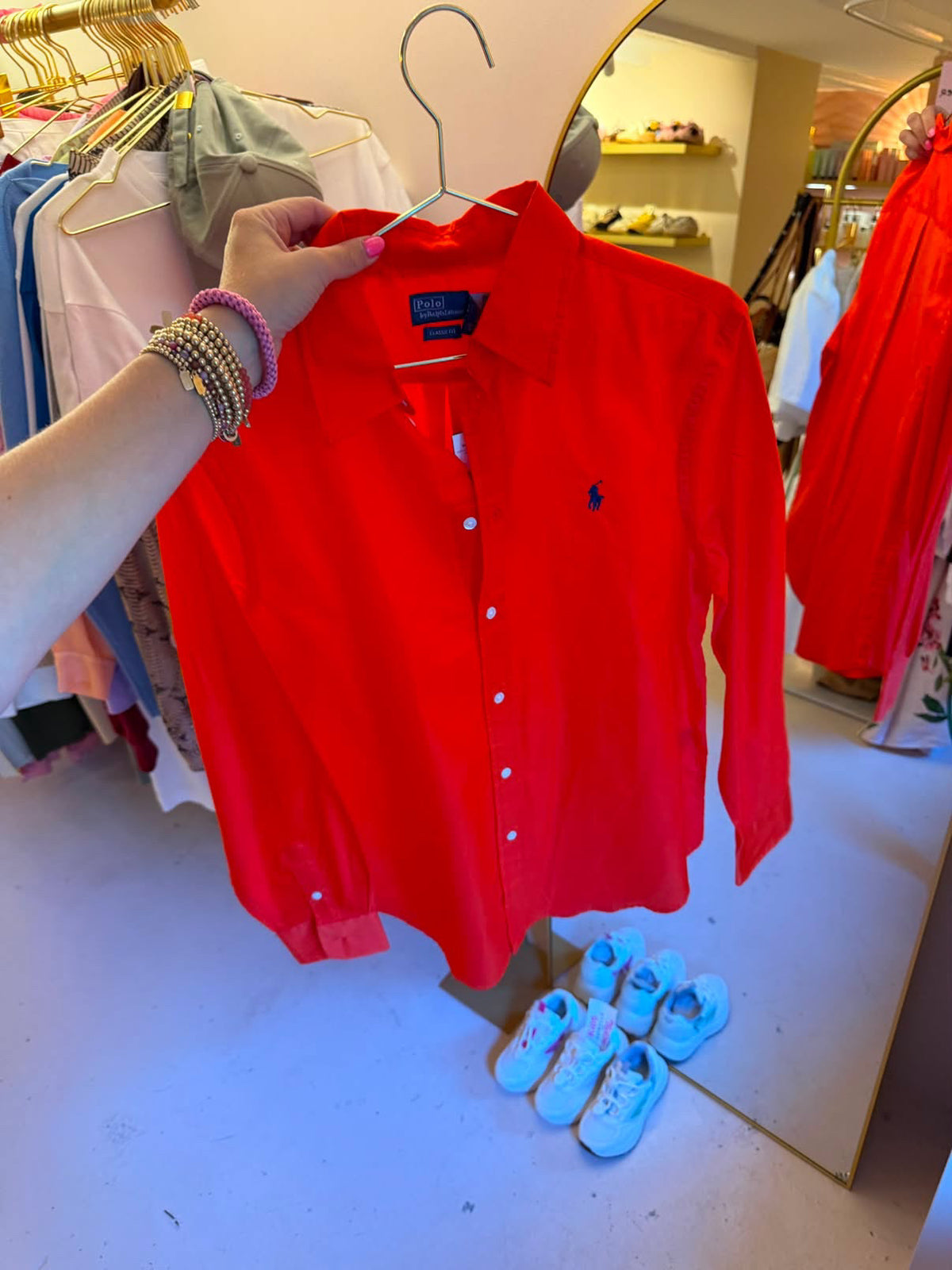 Blouse cotton red coral