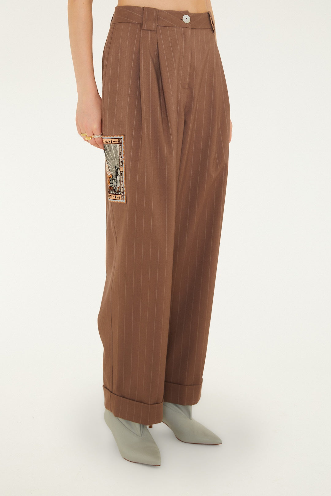 Pants yarn dyed caramel