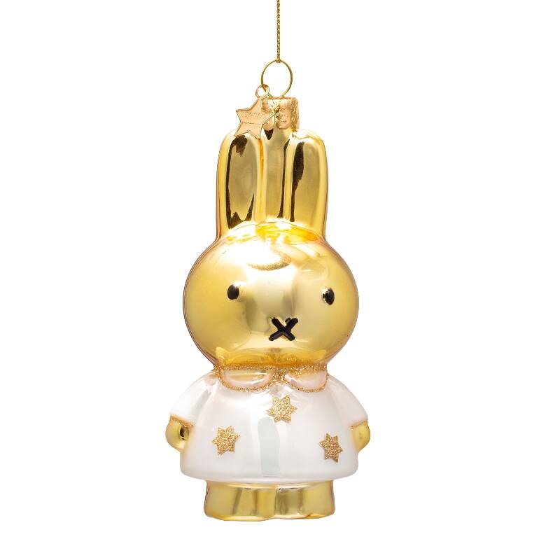 Kersthanger Nijntje/Miffy gold w/star dress H11cm w/box