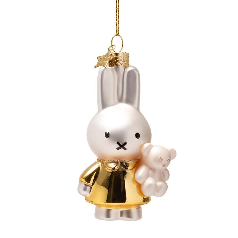Kersthanger Nijntje/Miffy baby gold w/bear H11cm w/box
