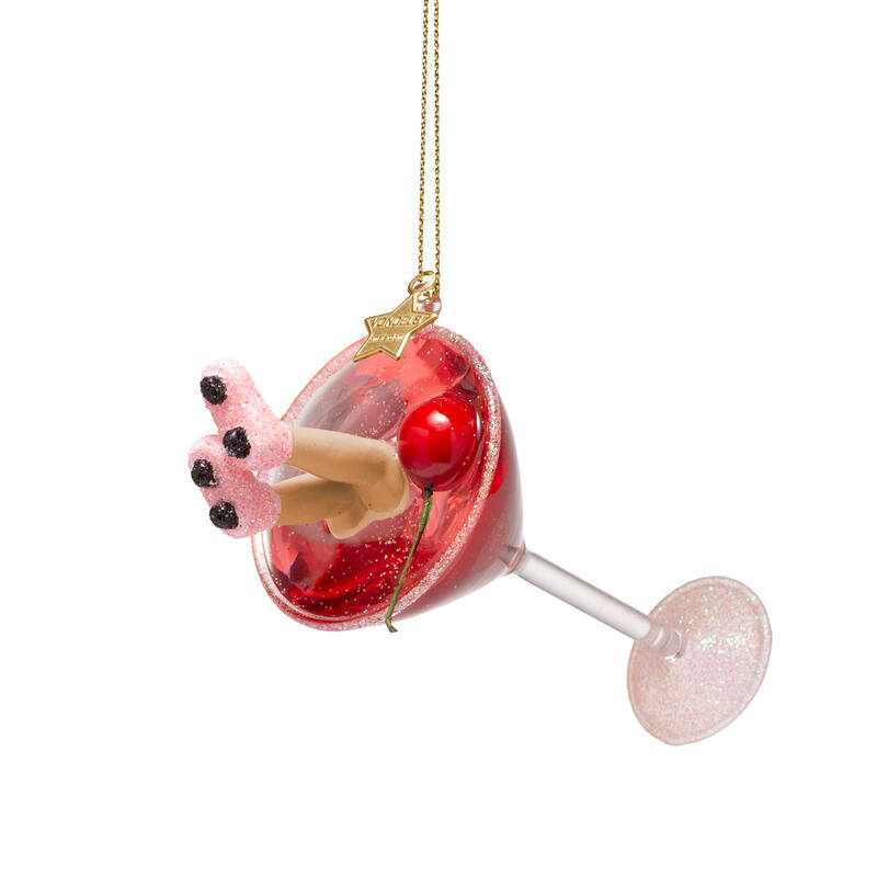 Kersthanger cosmopolitan w/roller skates H13cm