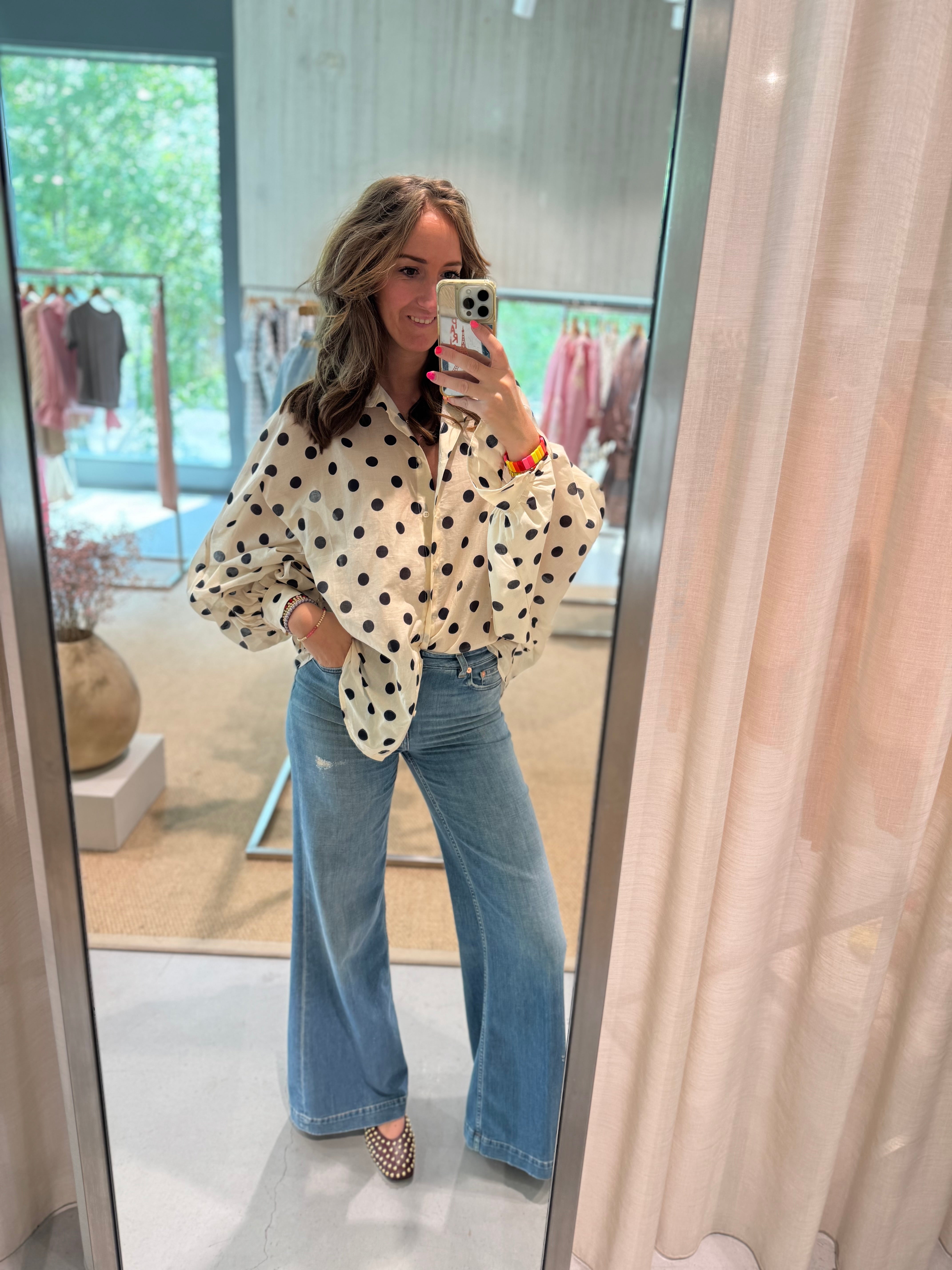 Image of Blouse Antonia voile dots ecru