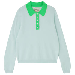 Image of Knit cashmere polo neongreen