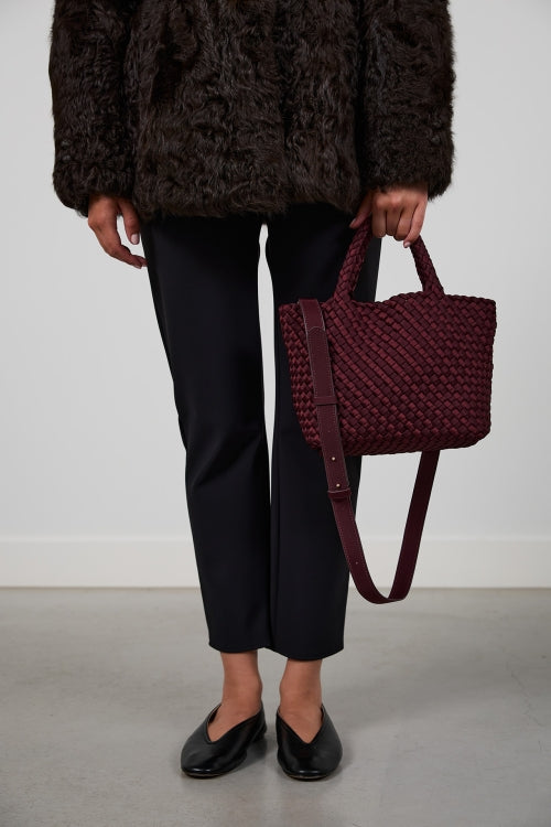 Image of Bag Midi inkberry satin stripe
