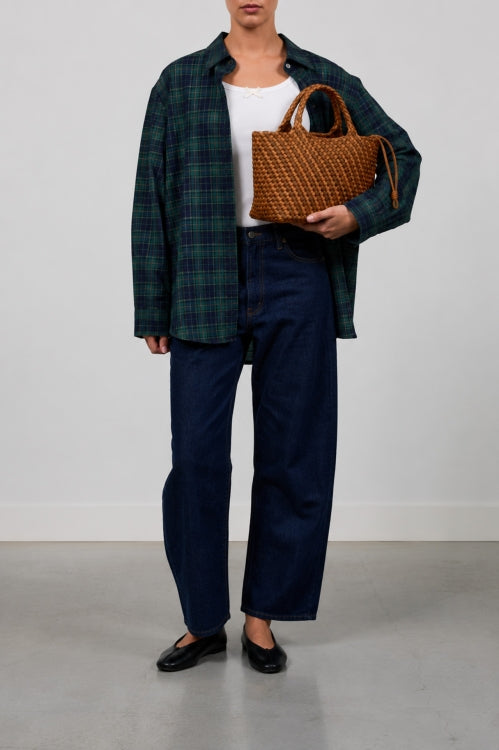 Image of Bag Midi caramel & affogato satin stripe