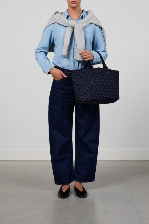 Image of Bag Medium midnight satin stripe
