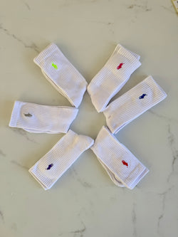 Image of Socks 6pack white logo