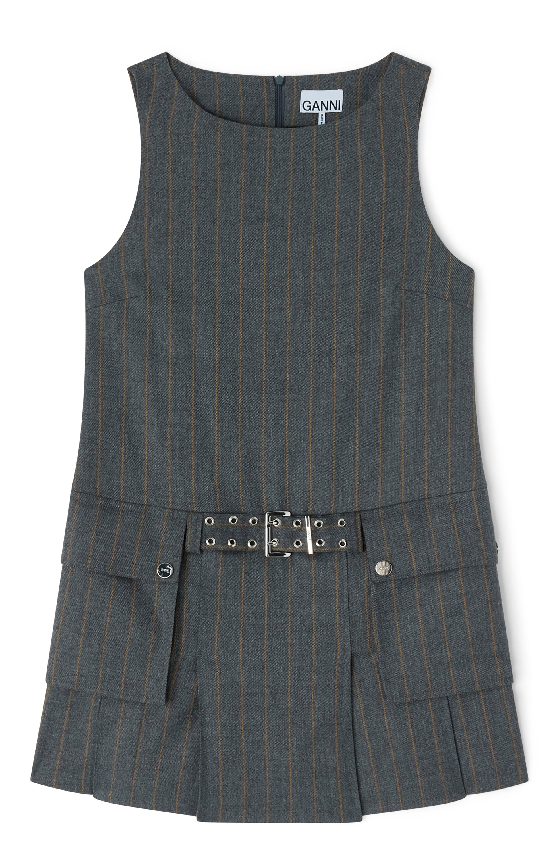 Dress striped grey belt