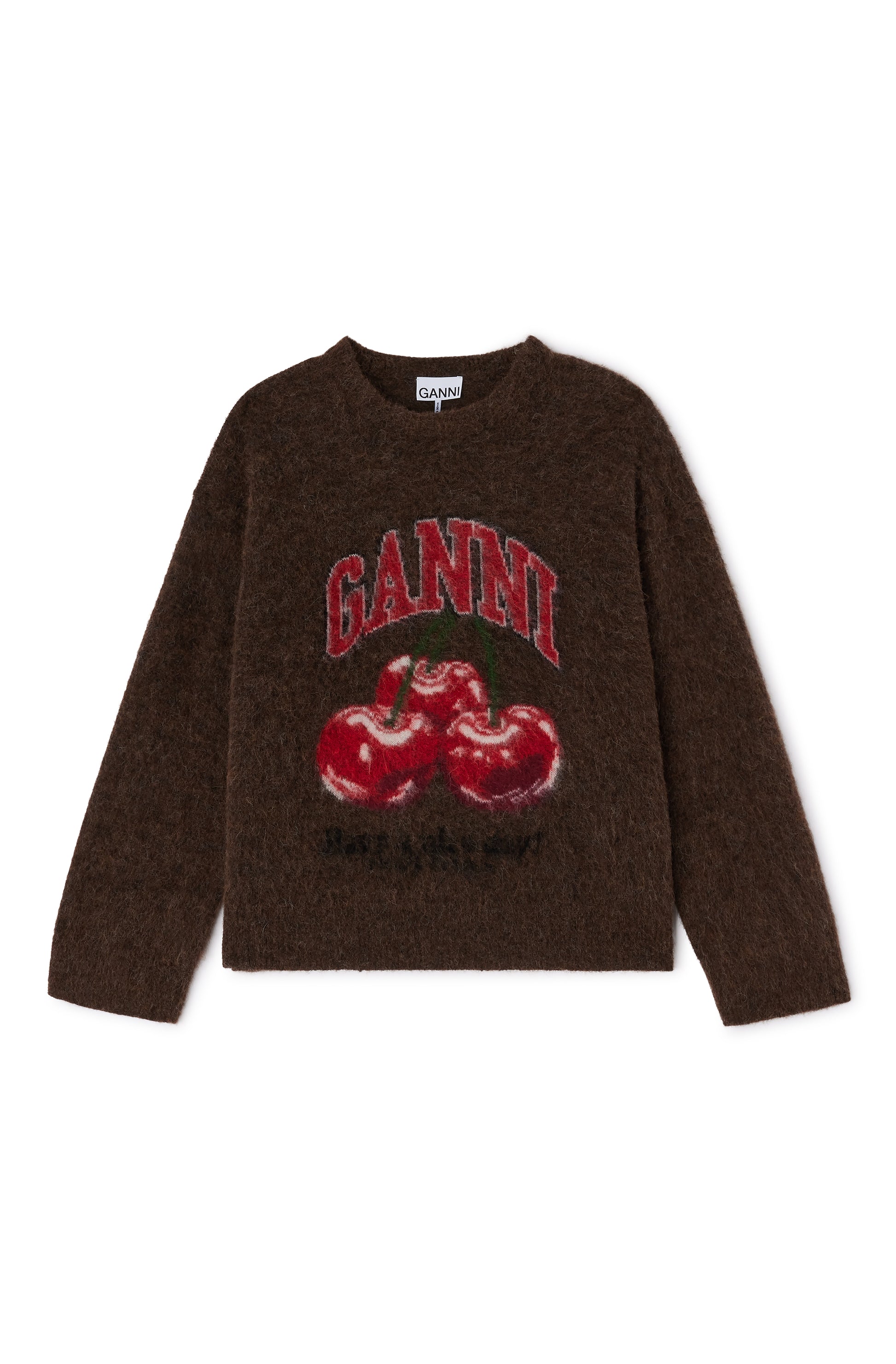 Knit brushed alpaca Cherry brown