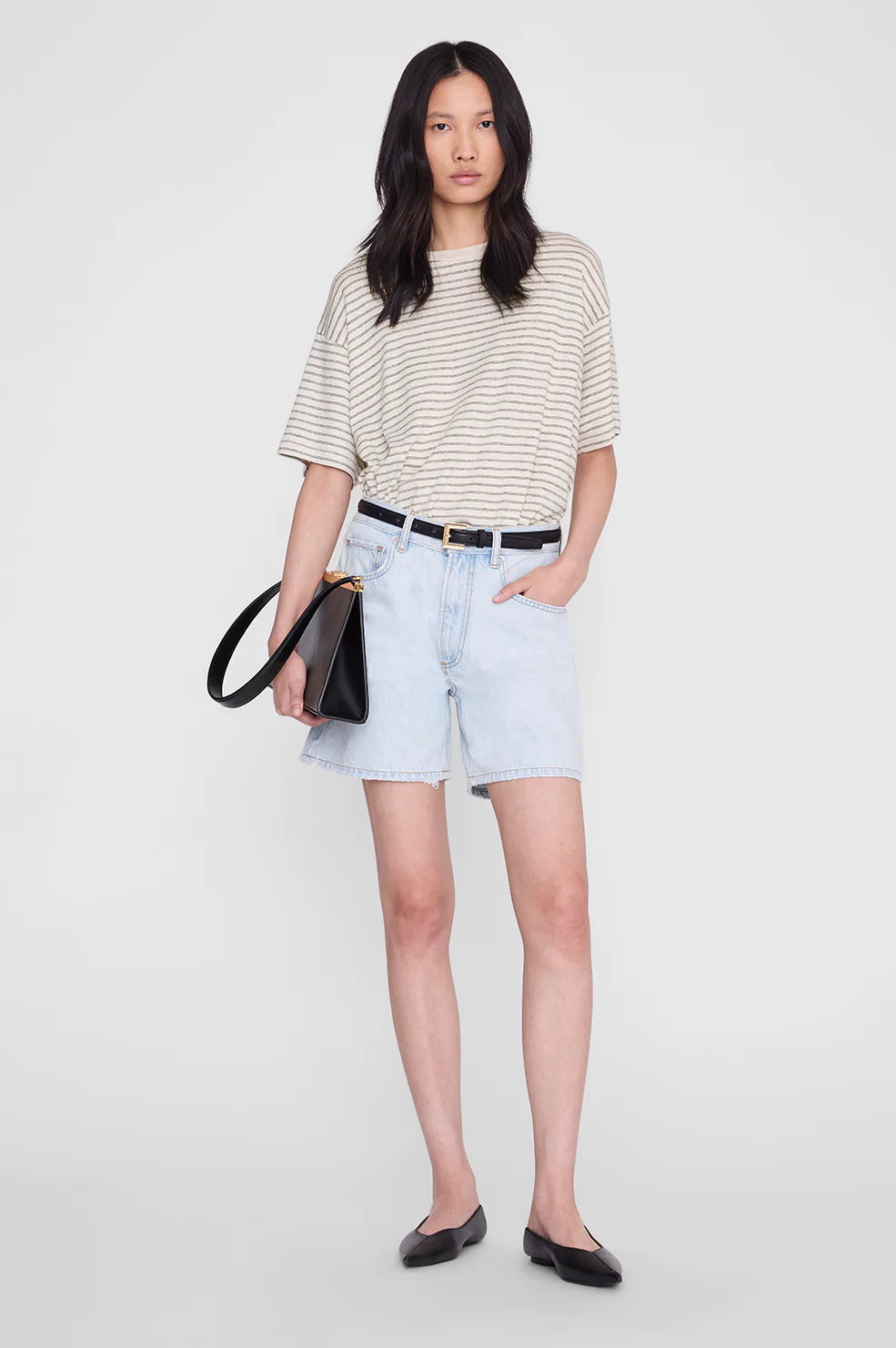 Tee Cade black ivory stripe