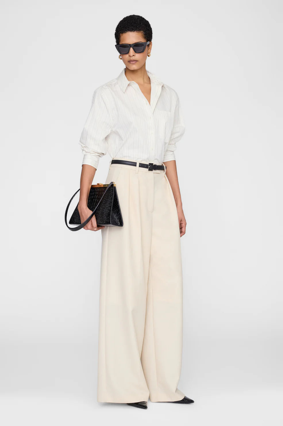 Image of Blouse Essie stripe white