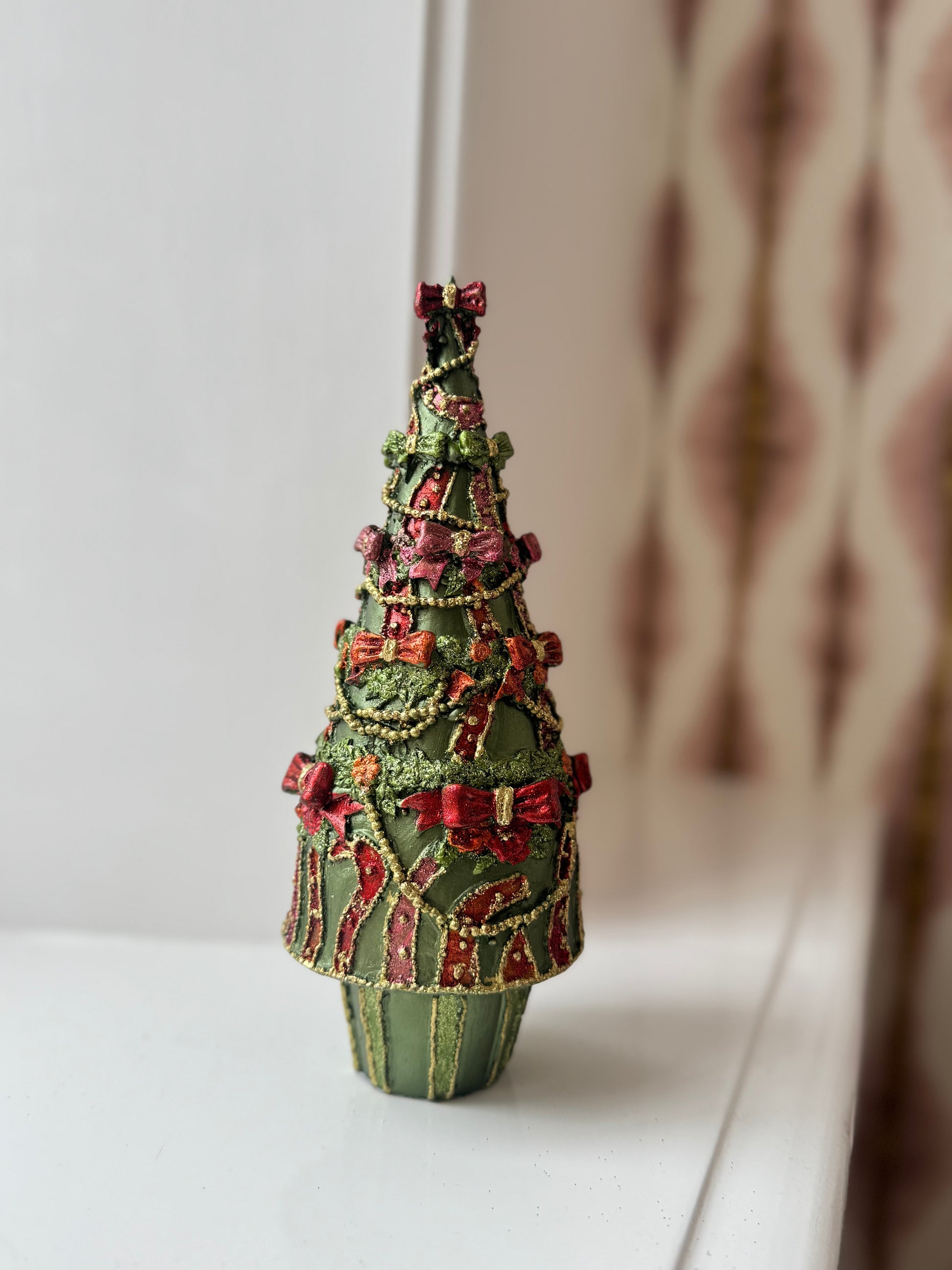 Christmas tree green bow 23cm