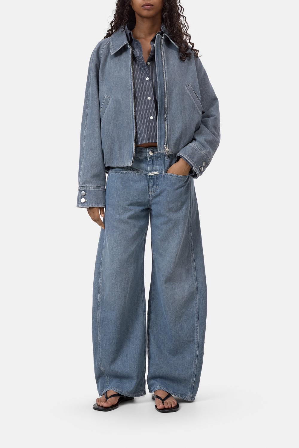 Blouson raglan denim mid grey