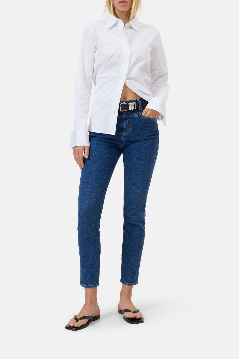 Skinny pusher mid blue stay Closed