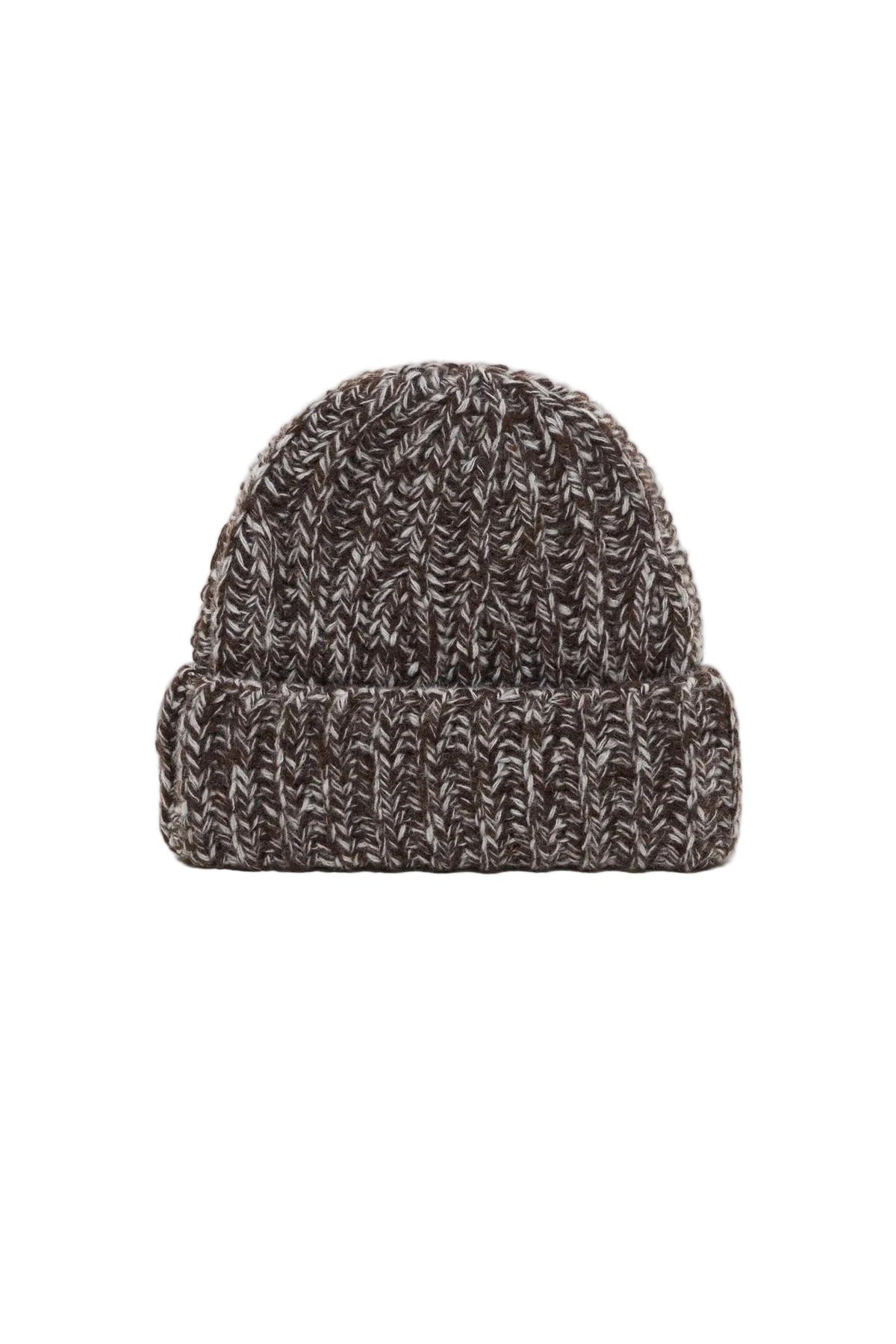 Hat knitted cinder brown