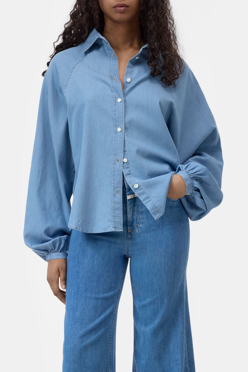 Blouse raglan denim light blue