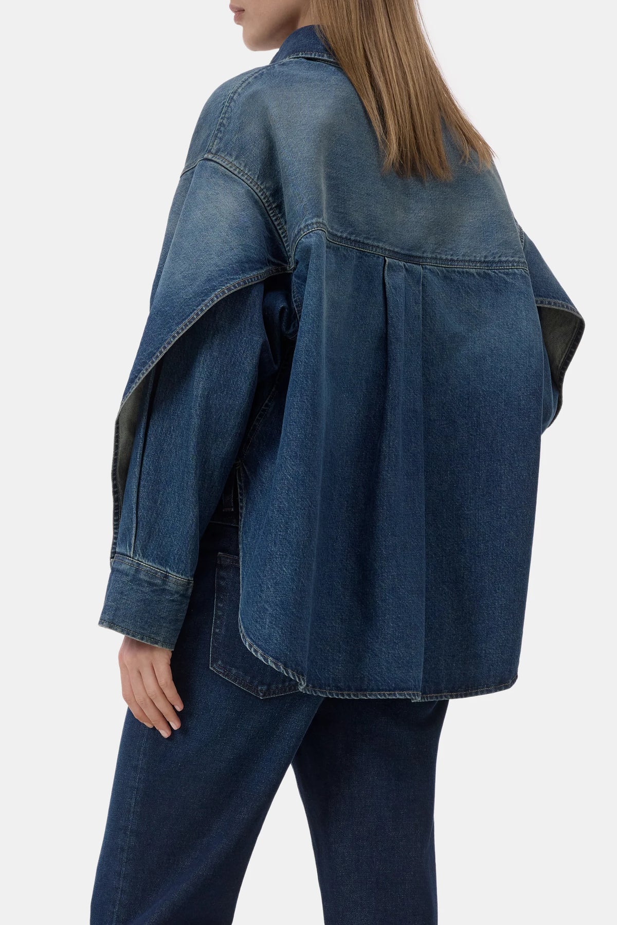 Blouse overlay detail dark blue