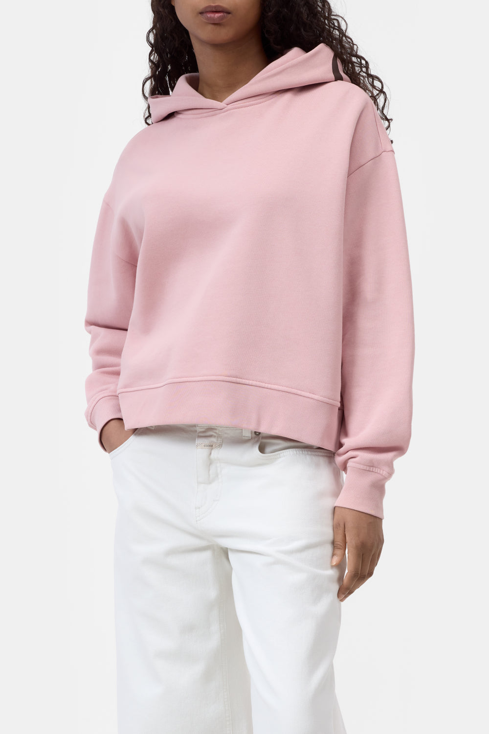Sweater hooded powder pink