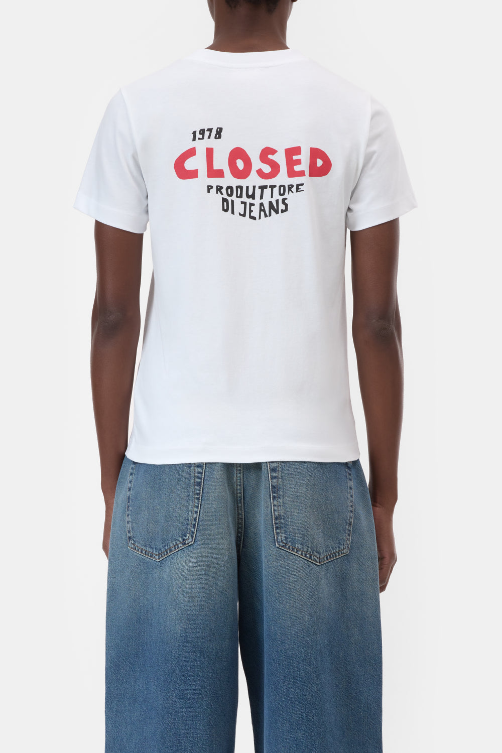 Tee white logo back