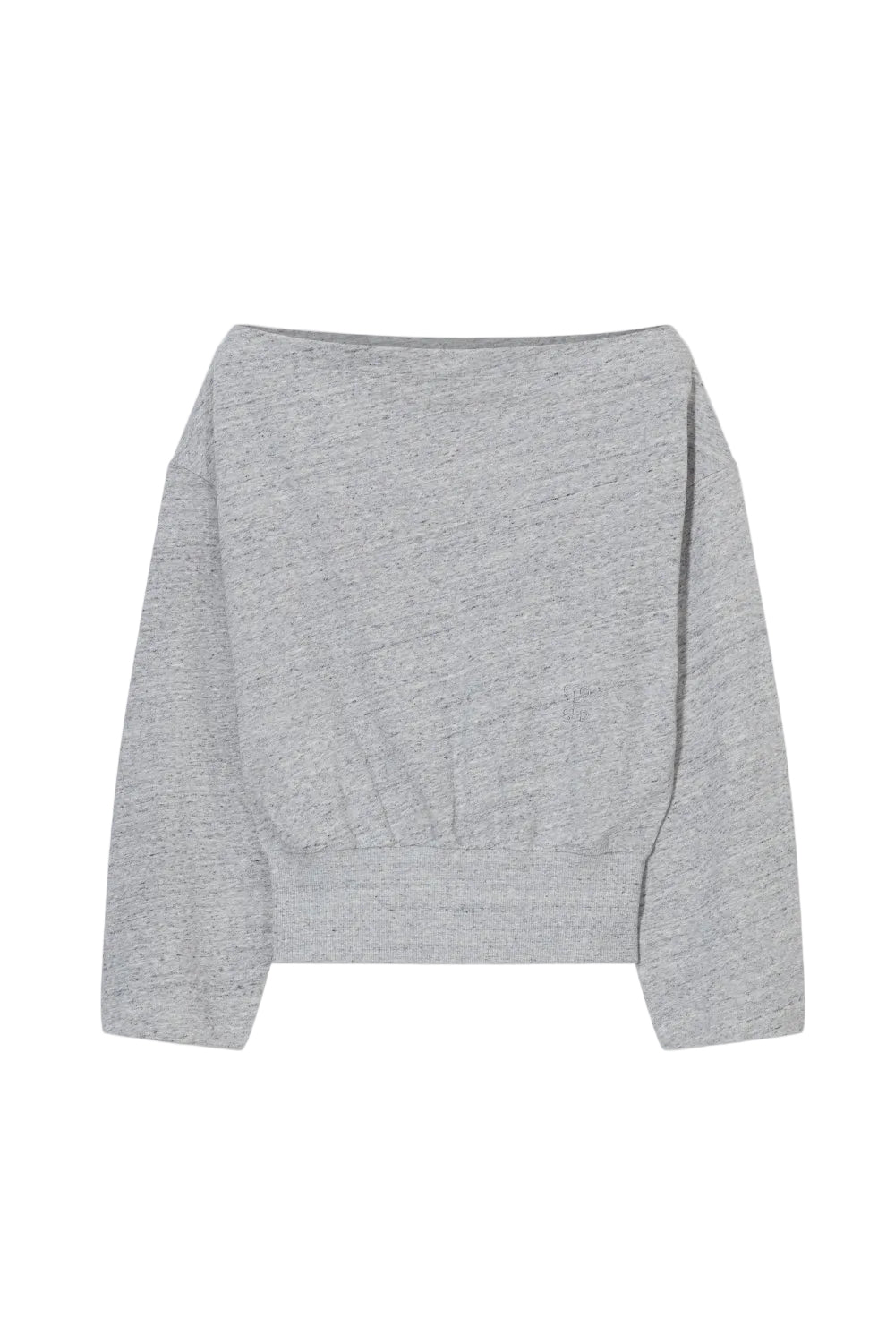Image of Knit offshoulder light grey melange