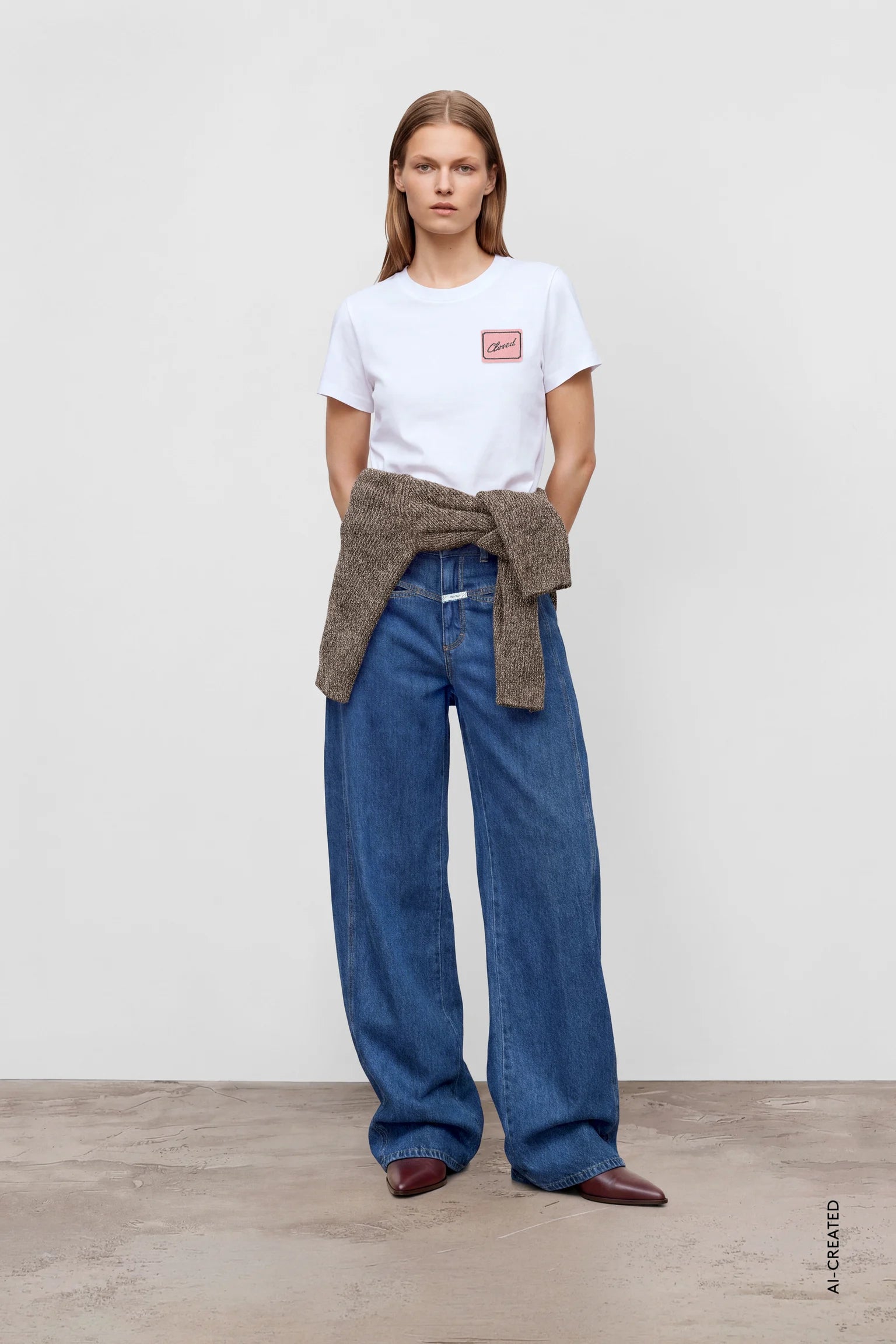 Image of Tee white logo pink